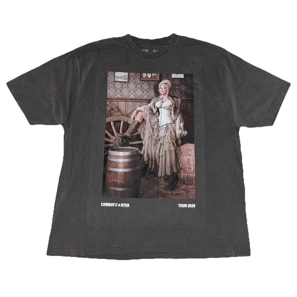 Beyonce Chicago Exclusive‎ T Shirt XXL Grey Cowboy Carter Tour Merch NEW *spot